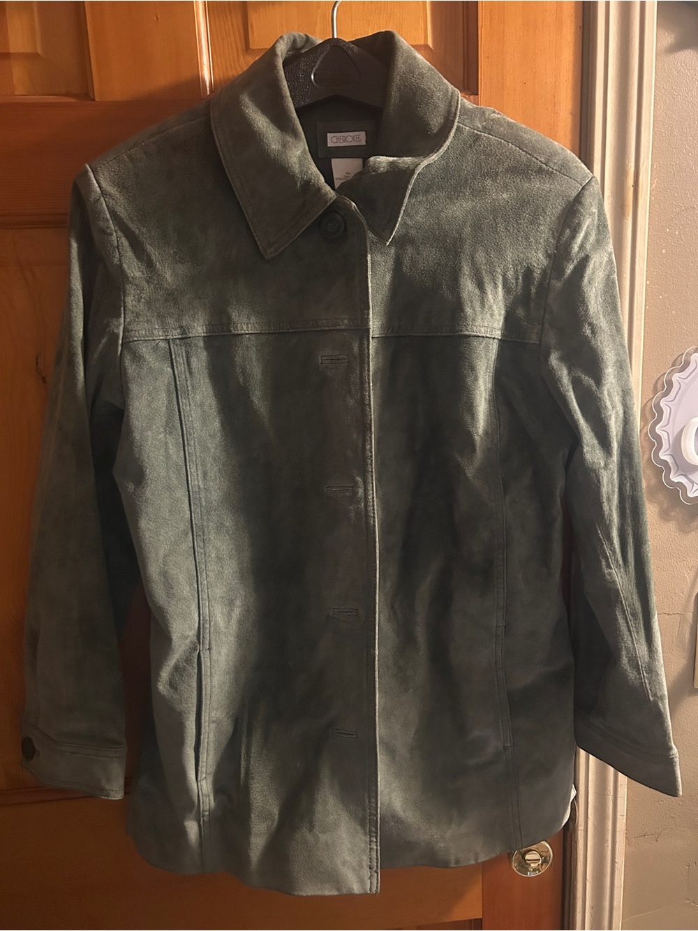 Cherokee vintage 90's Suede Button-Front Women's Jacket in Olive Green